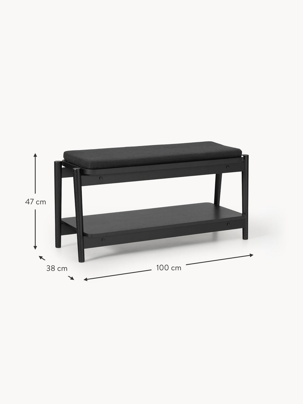 Mereworth Upholstered Wooden Bench with Shoe Rack