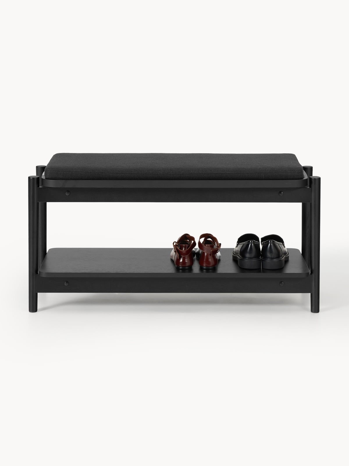 Mereworth Upholstered Wooden Bench with Shoe Rack