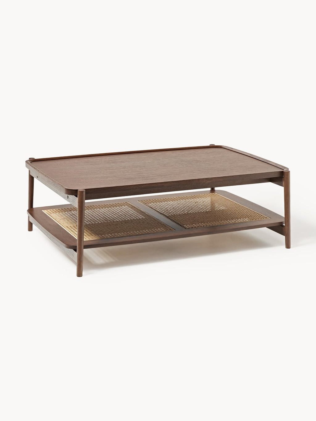 Mereworth Wooden Coffee Table with Viennese Wickerwork