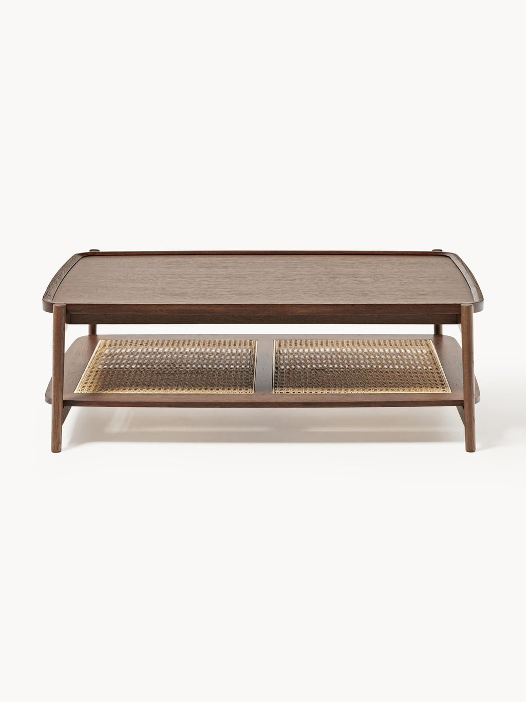 Mereworth Wooden Coffee Table with Viennese Wickerwork