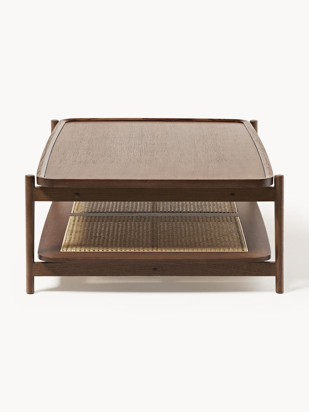 Mereworth Wooden Coffee Table with Viennese Wickerwork