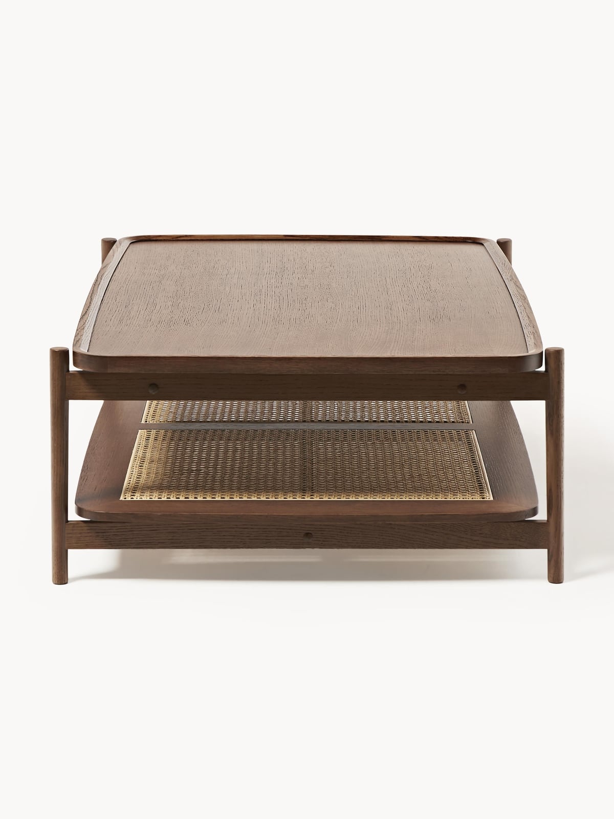 Mereworth Wooden Coffee Table with Viennese Wickerwork