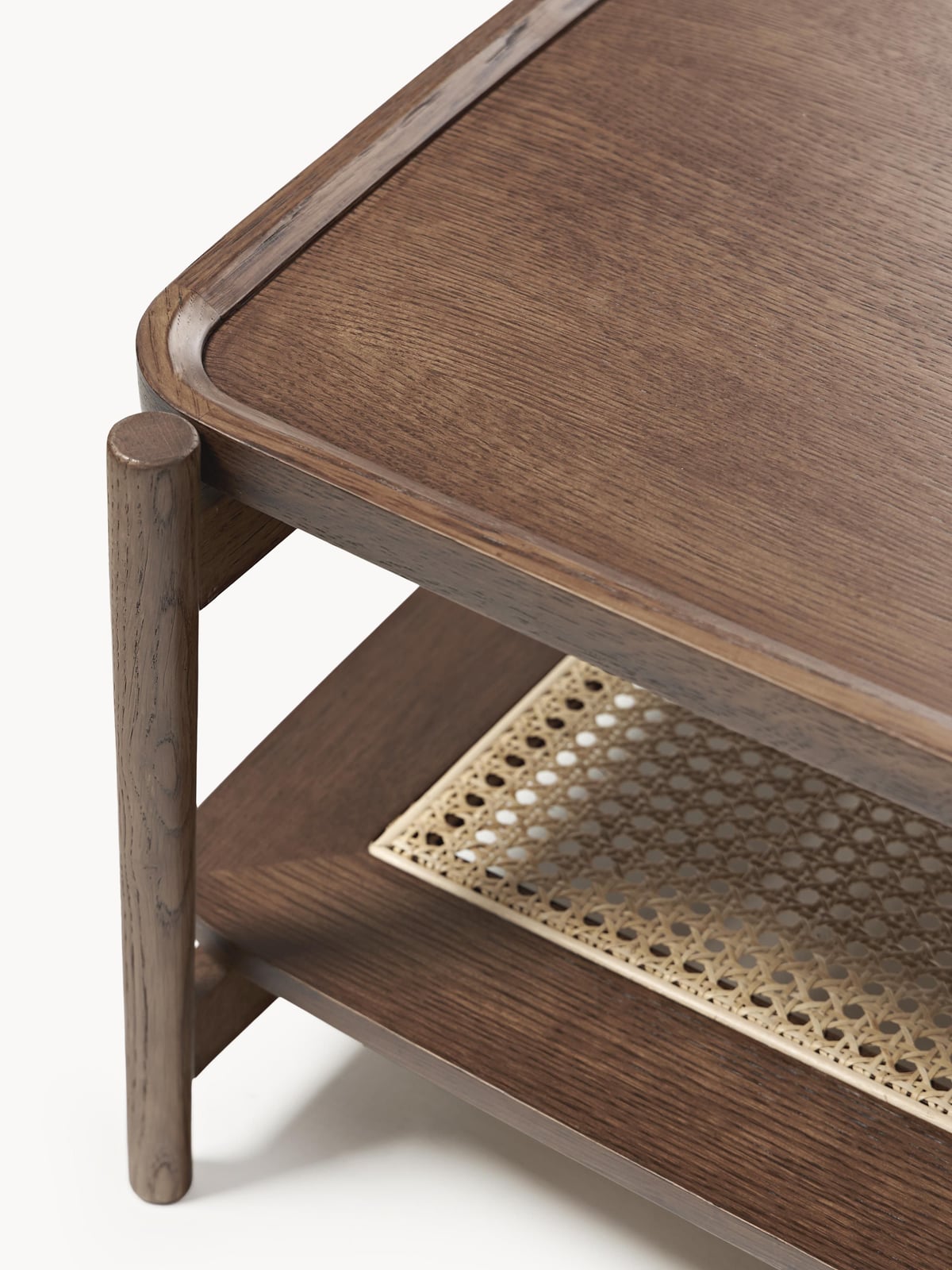 Mereworth Wooden Coffee Table with Viennese Wickerwork