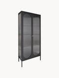 Milburn Metal Display Cabinet with Grooved Glass