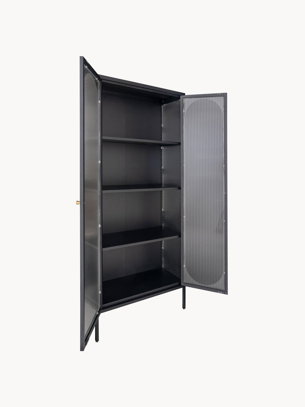 Milburn Metal Display Cabinet with Grooved Glass