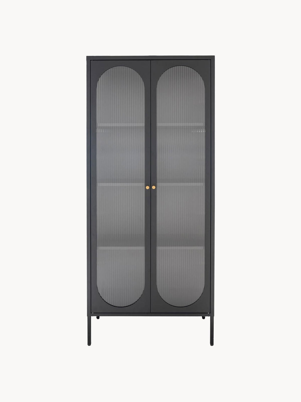 Milburn Metal Display Cabinet with Grooved Glass