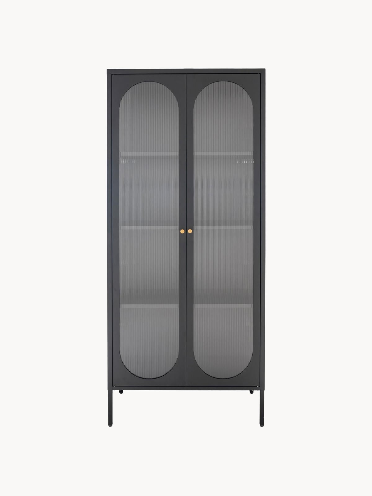 Milburn Metal Display Cabinet with Grooved Glass