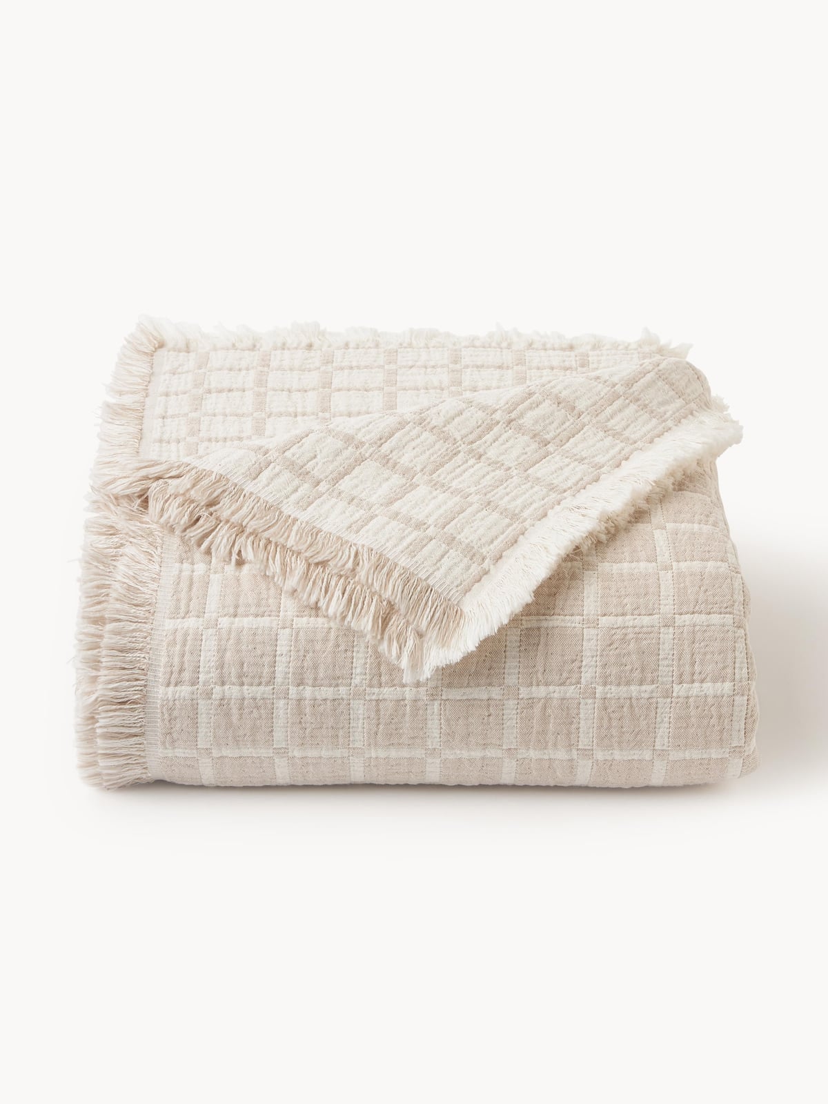 Naseby Washed Muslin Bedspread with Fringes