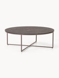 Netherby Round XL Coffee Table with Marble Effect Glass Top