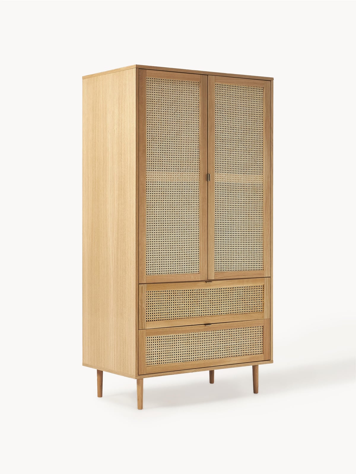 Newbold Small Wardrobe with Viennese Wickerwork, 2-doors
