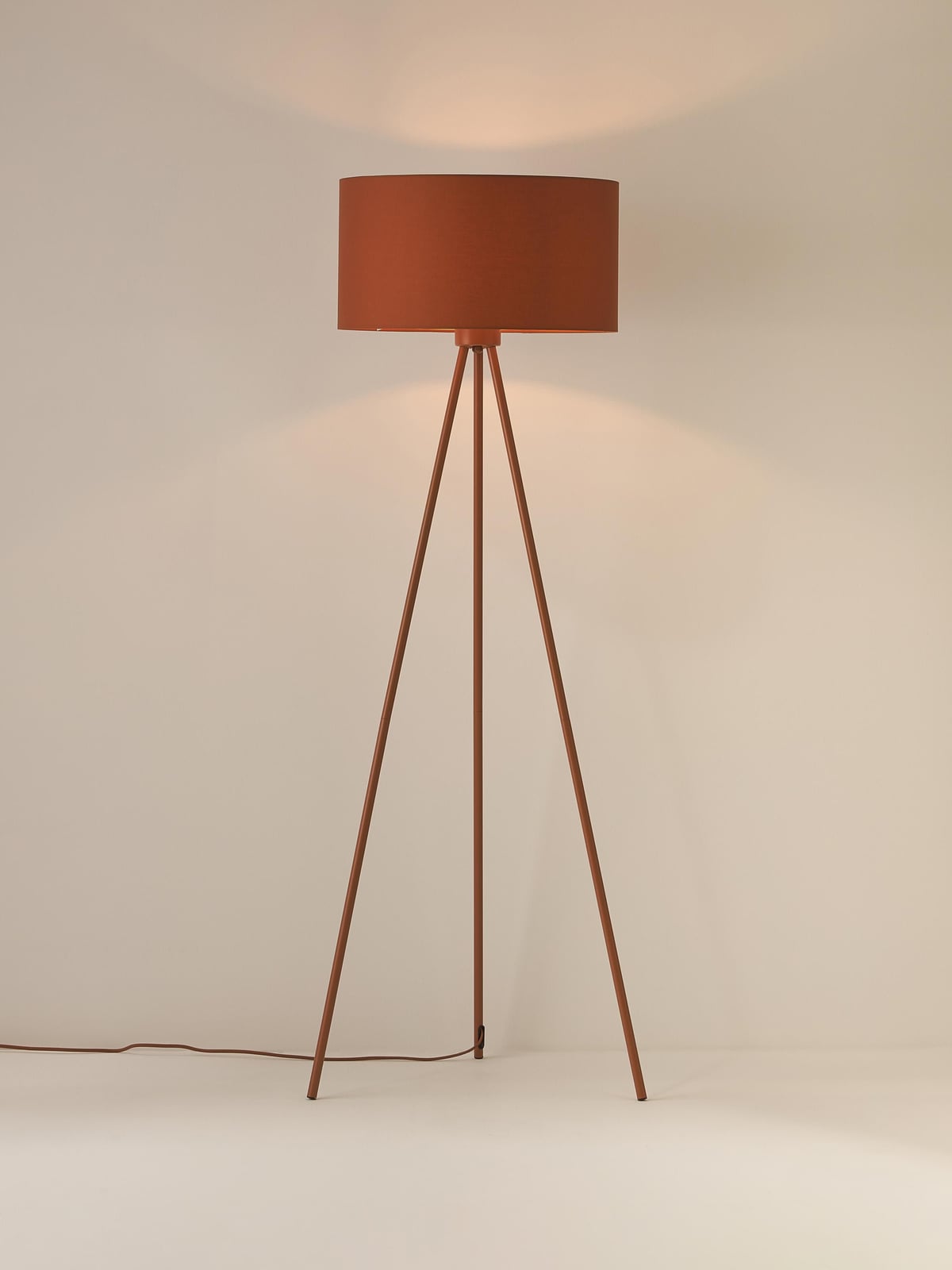 Newbold Tripod Floor Lamp with Fabric Lampshade