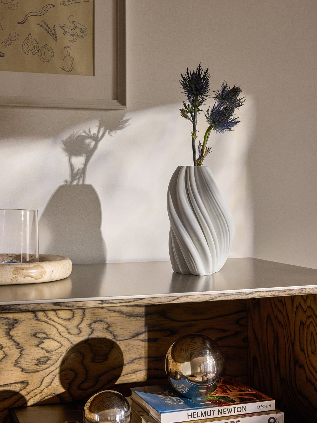 Newlyn 3D Printed Porcelain Vase, H 18 cm