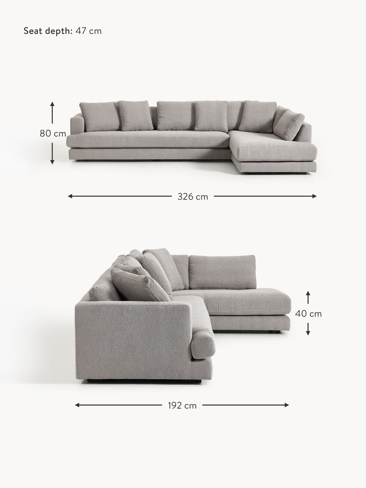 Newlyn Bouclé Corner Sofa (4-seater)