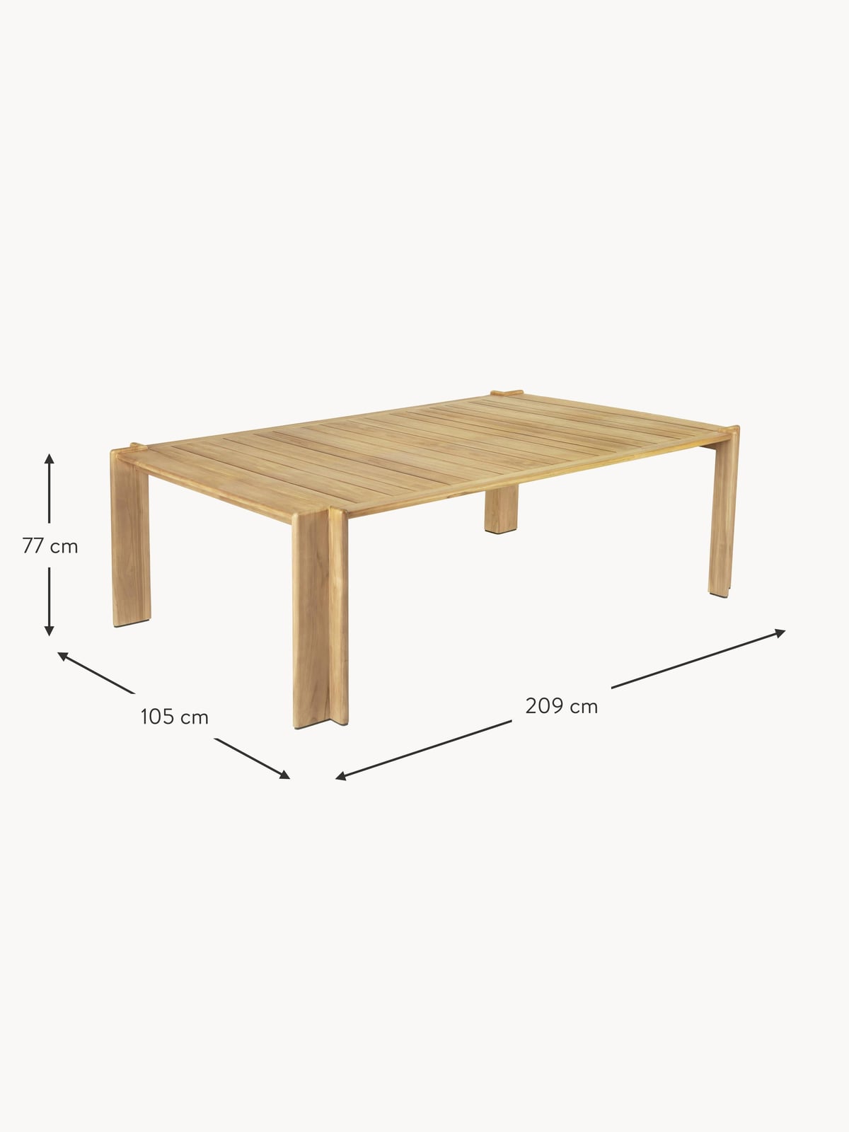 Nidderdale Teak Wood Garden Table, Various Sizes