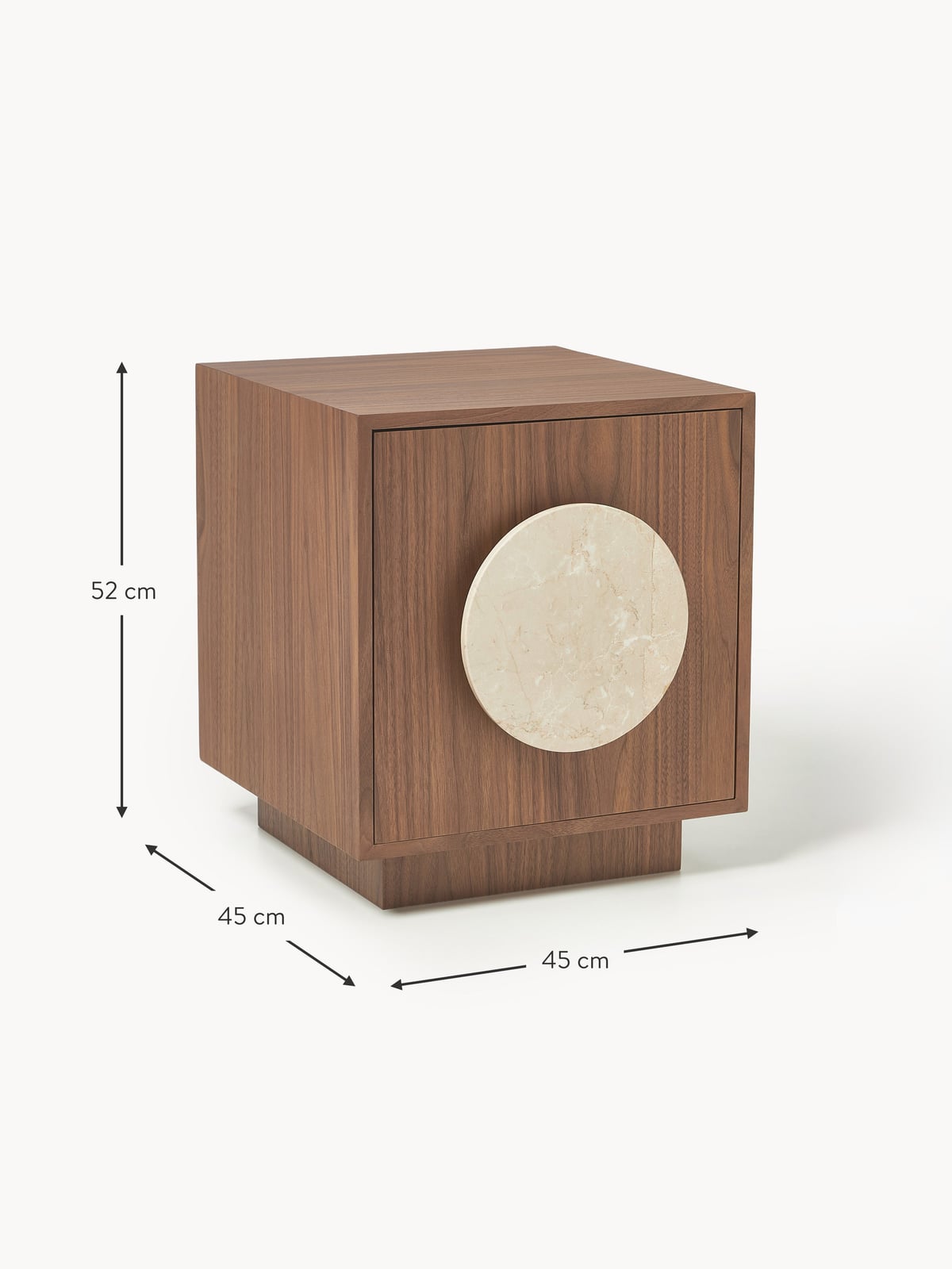Norbury Bedside Table with Travertine Handle