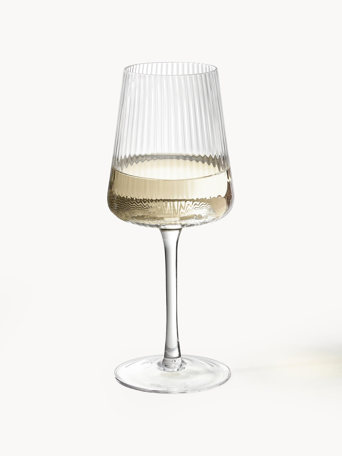 Norbury Handmade White Wine Glasses with Embossed Pattern, Set of 4