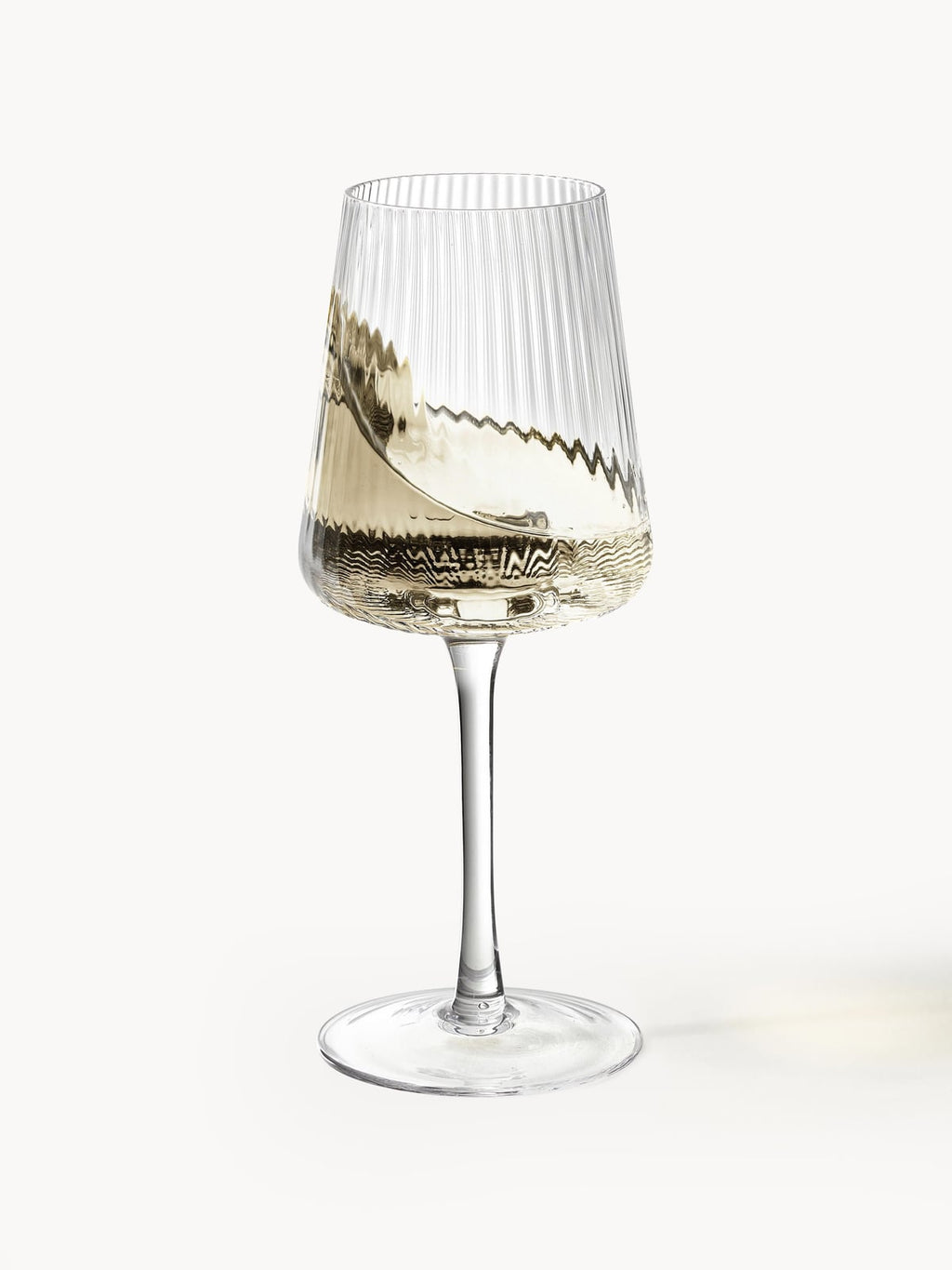 Norbury Handmade White Wine Glasses with Embossed Pattern, Set of 4