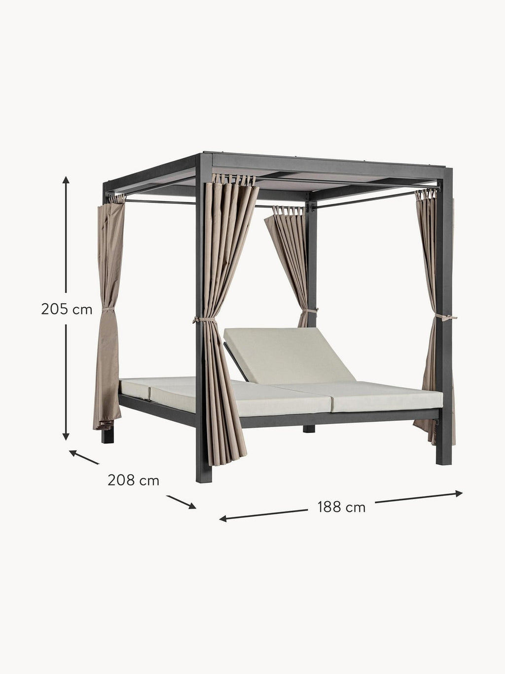 Nunthorpe Double Garden Daybed with Sunshade