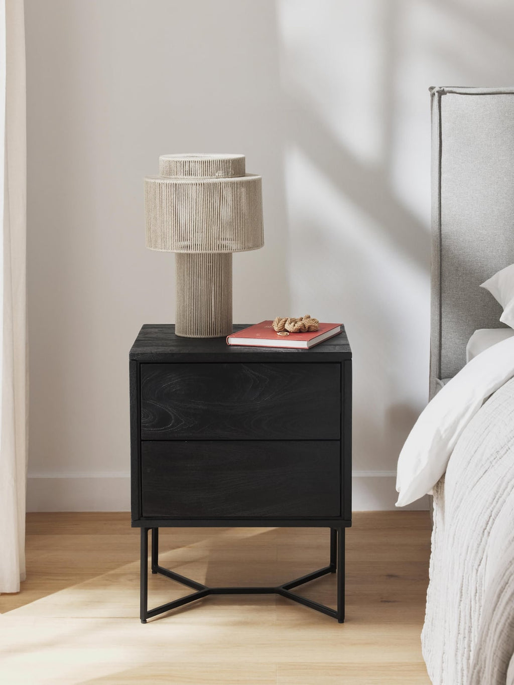 Nunthorpe Mango Wood Bedside Table with Drawers