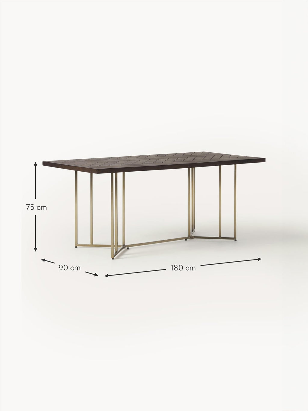 Nunthorpe Mango Wood Dining Table with Herringbone Pattern, in various sizes