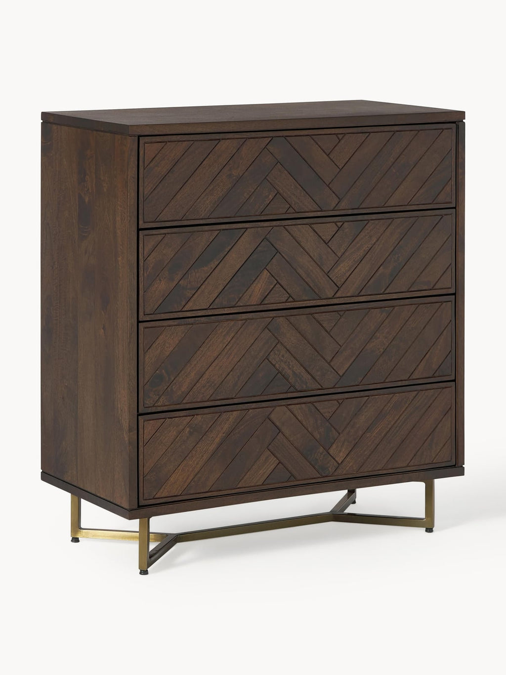 Nunthorpe Mango Wood Dresser with Herringbone Pattern
