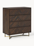 Nunthorpe Mango Wood Dresser with Herringbone Pattern