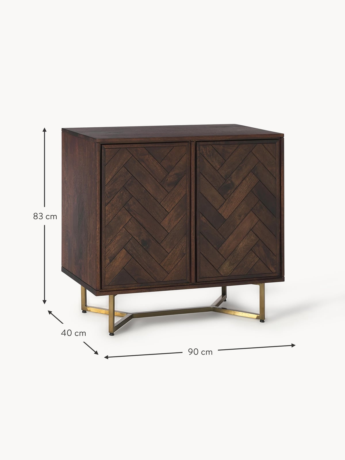 Nunthorpe Mango Wood Sideboard with Herringbone Pattern