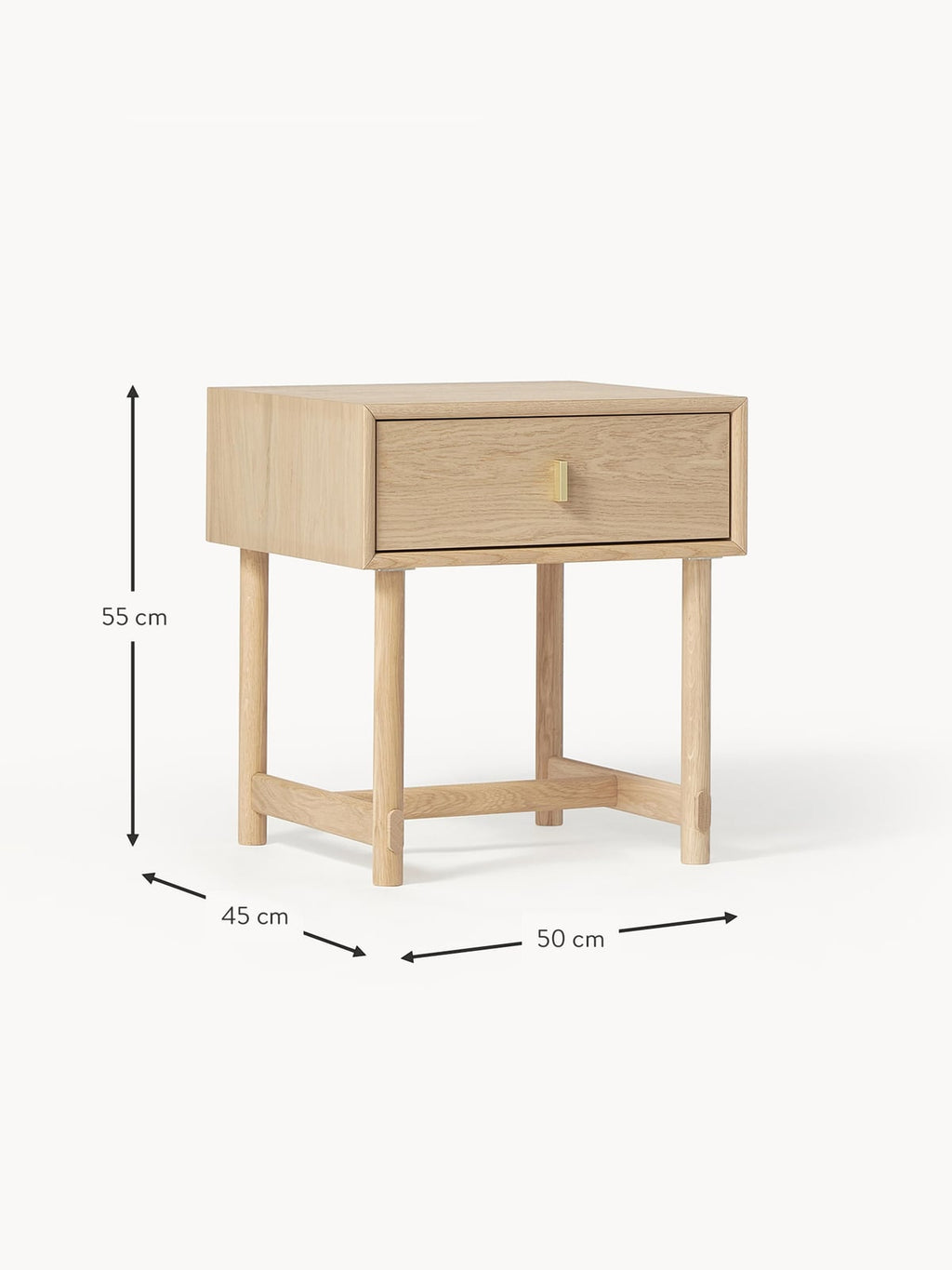 Nunthorpe Oak Wood Bedside Table with Drawer