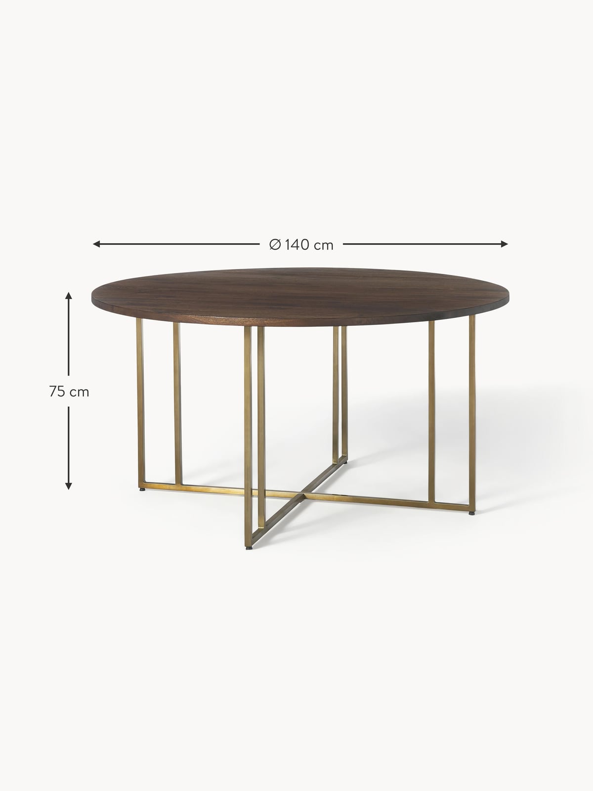 Nunthorpe Round Mango Wood Dining Table, in various sizes