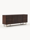 Nunthorpe XL Mango Wood Sideboard with Herringbone Pattern