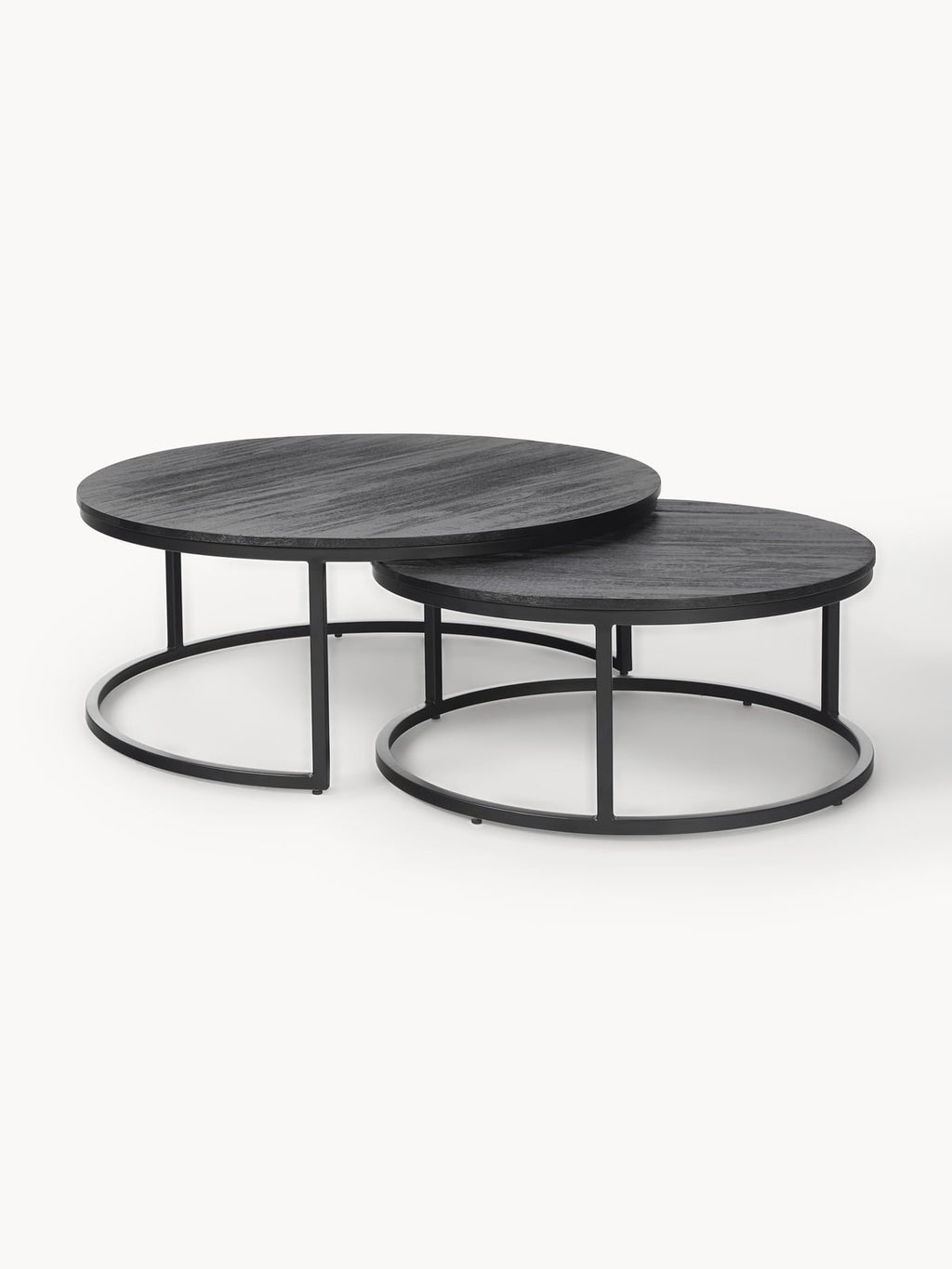 Oakhurst Round Mango Wood Coffee Tables, Set of 2
