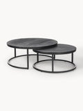 Oakhurst Round Mango Wood Coffee Tables, Set of 2