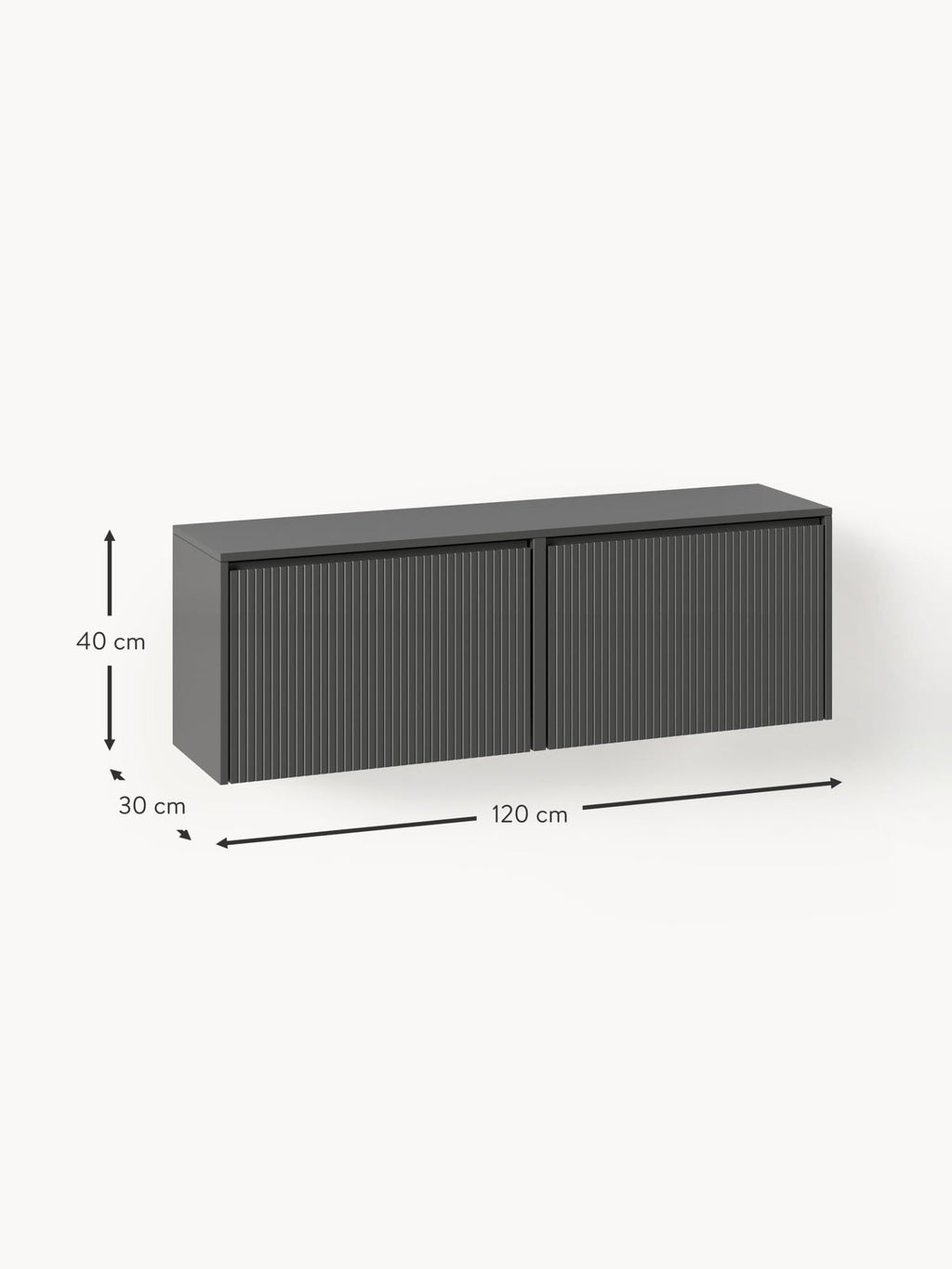 Oakley Wall-Mounted Fold Out Shoe Cabinet with Ribbed Front