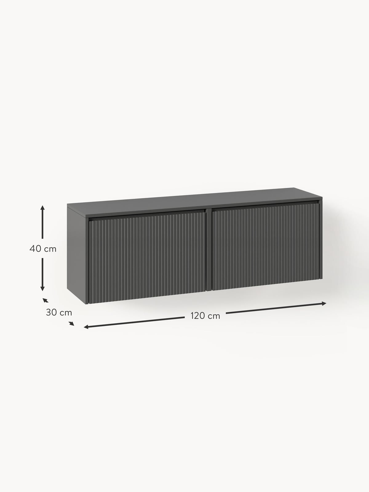 Oakley Wall-Mounted Fold Out Shoe Cabinet with Ribbed Front