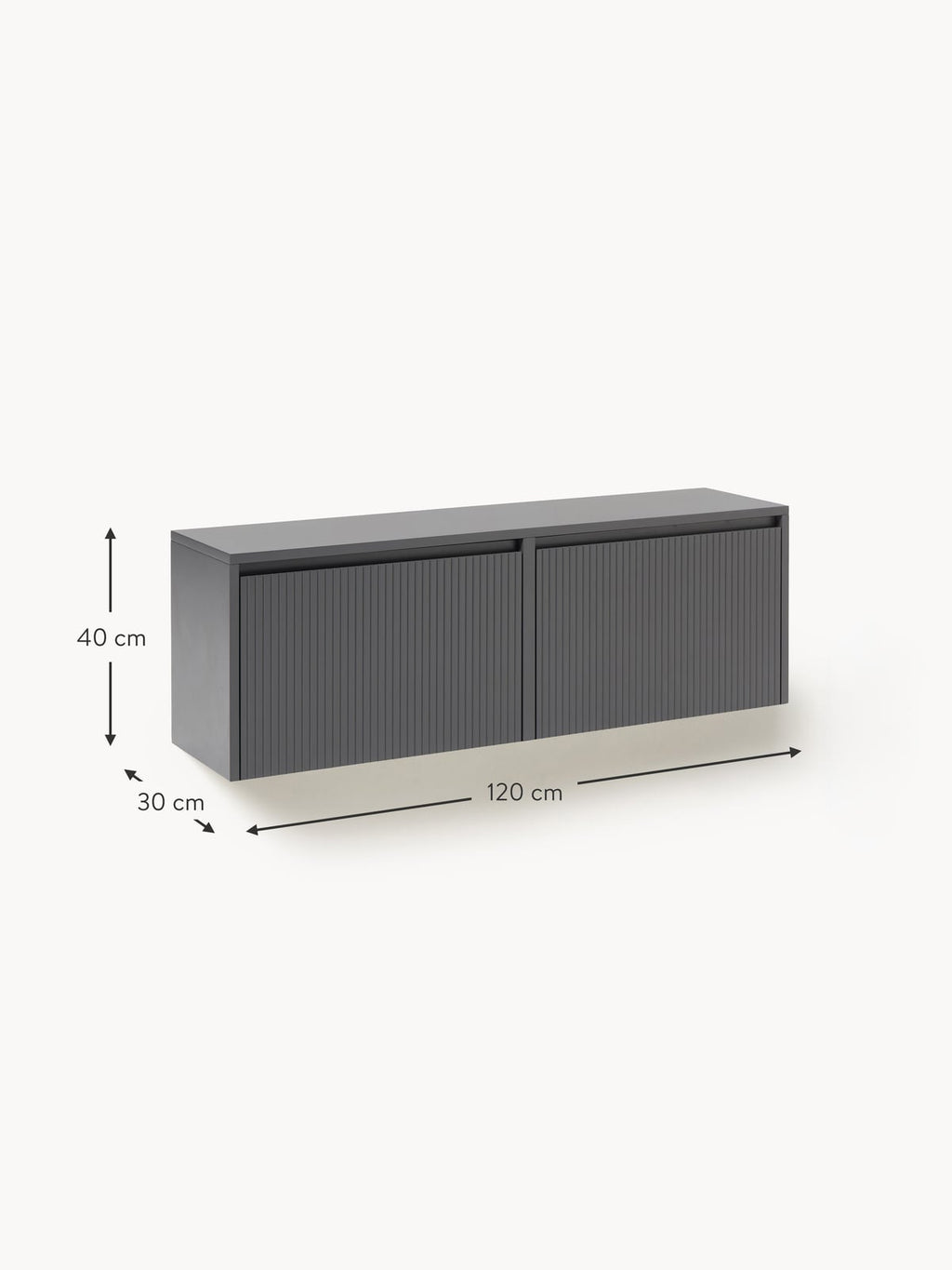 Oakley Wall-Mounted Fold Out Shoe Cabinet with Ribbed Front