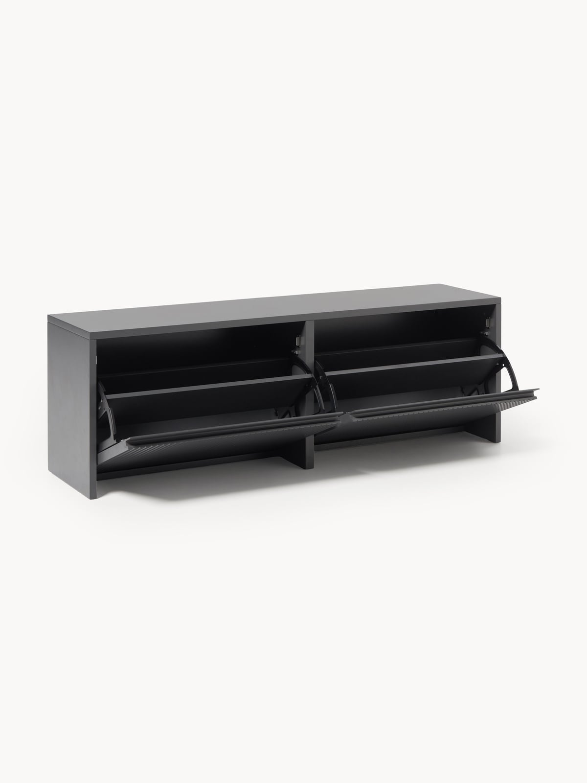 Oakley Wall-Mounted Fold Out Shoe Cabinet with Ribbed Front