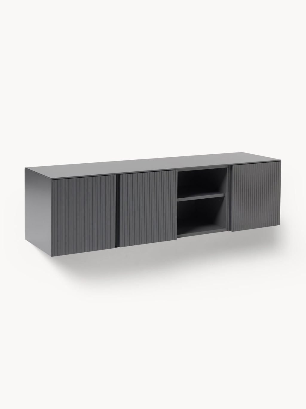 Oakley Wall-Mounted Lowboard with Ribbed Front