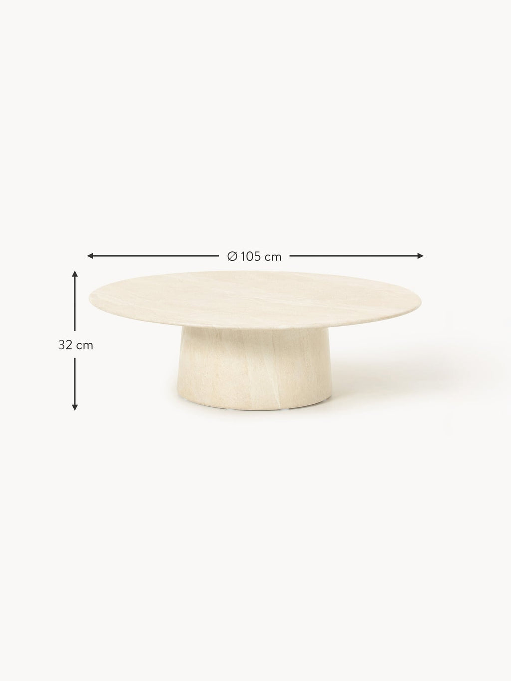 Oakley XL Travertine Effect Round Coffee Table