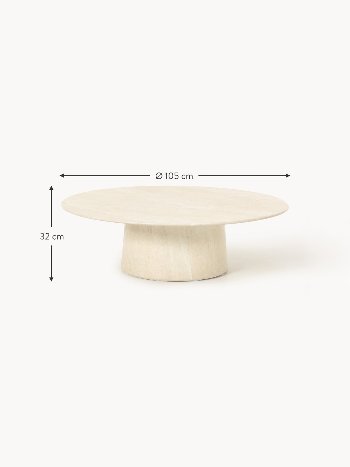 Oakley XL Travertine Effect Round Coffee Table