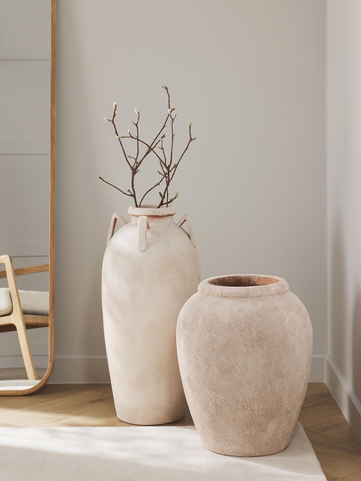 Oakmere Floor Vase with Sand Finish, H 70 cm
