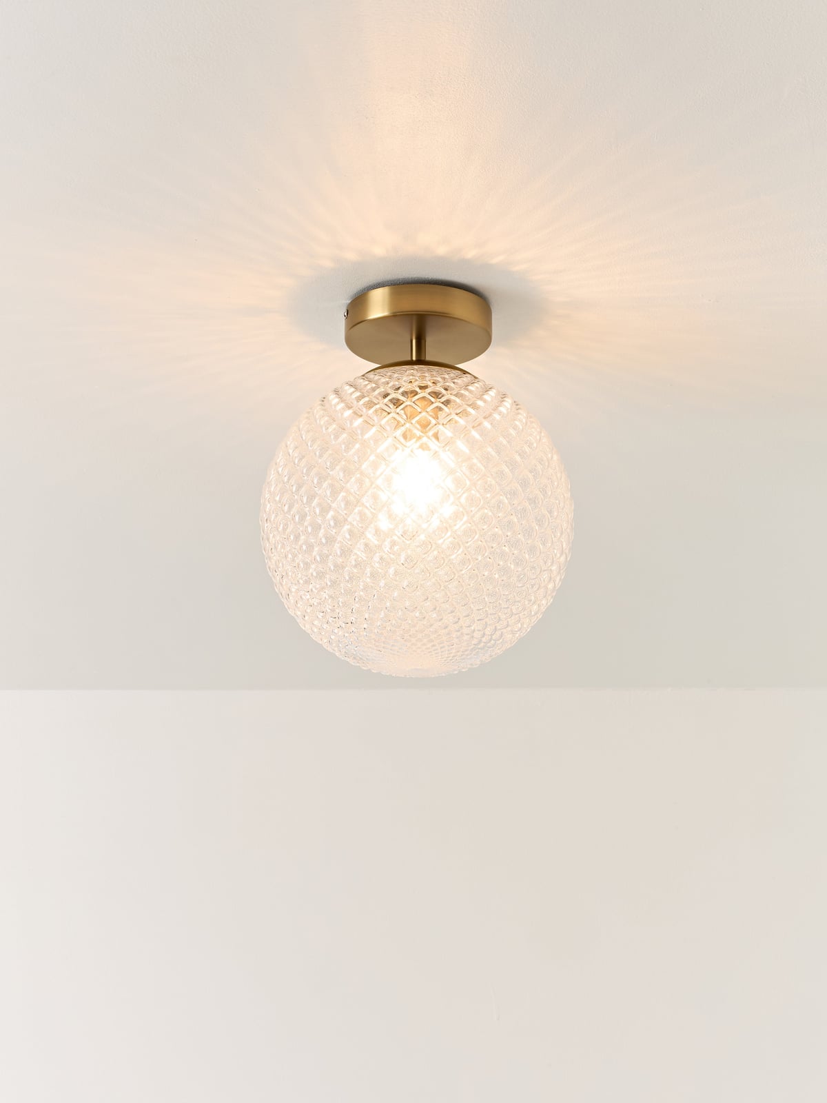 Oakmere Small Glass Ceiling Lamp Lorna