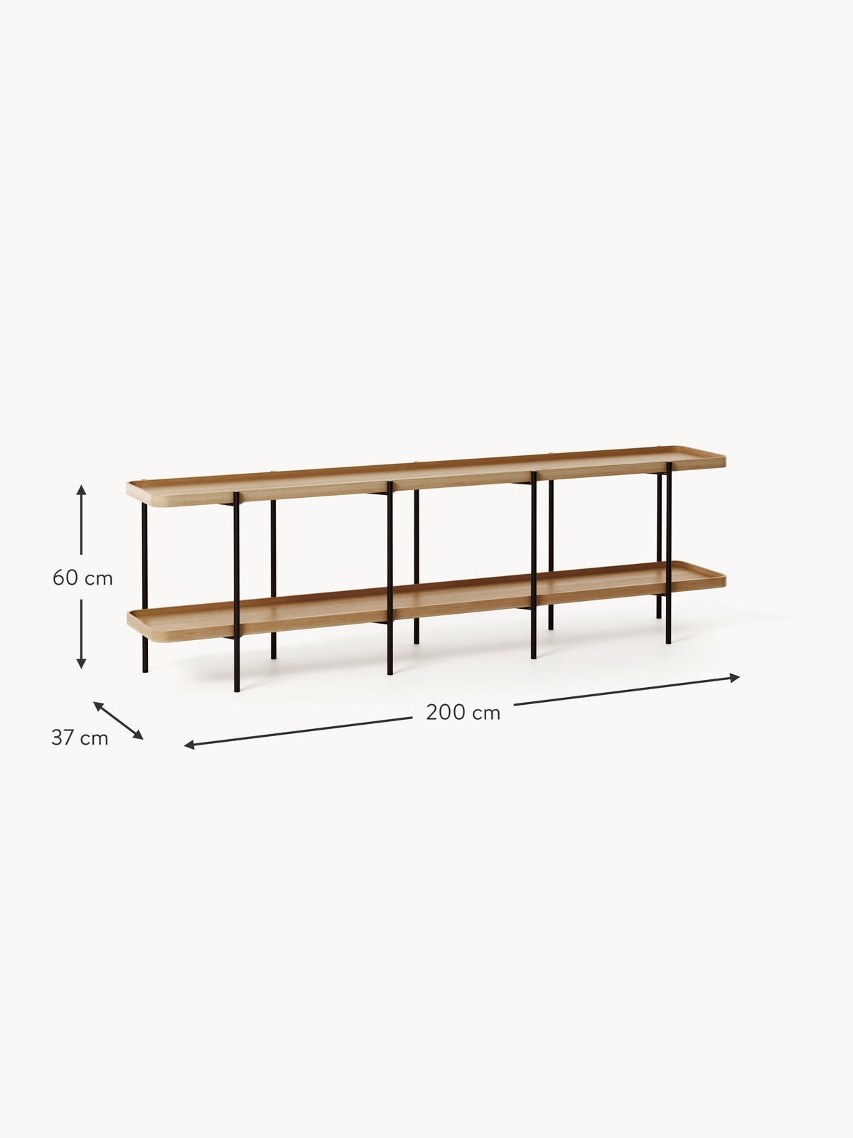 Ousby Low Wooden Shelving Unit