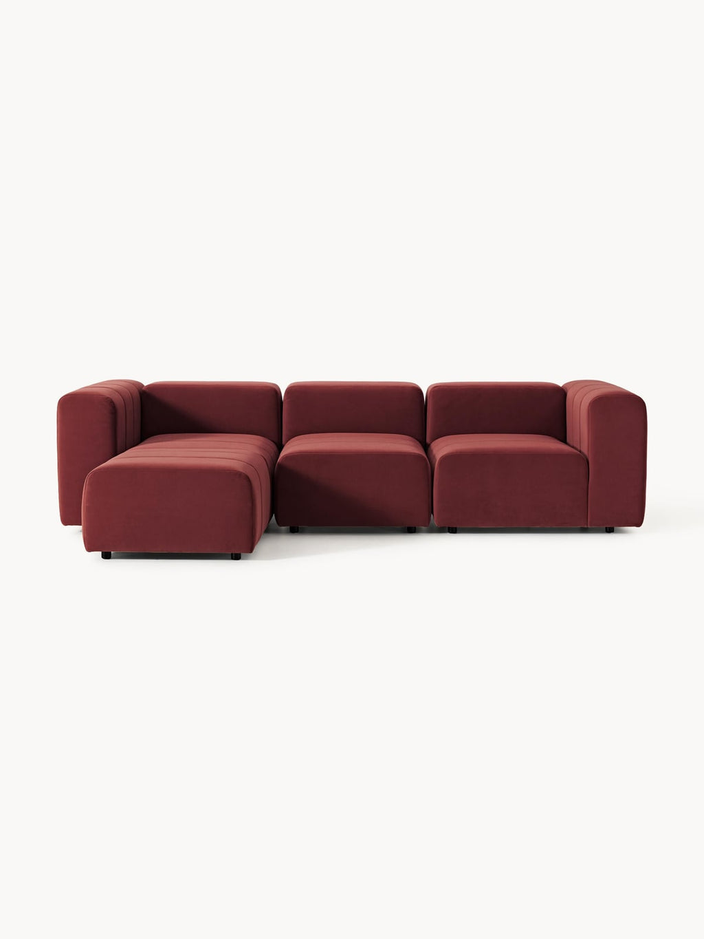 Pateley Modular Velvet Sofa (4-seater) with Ottoman (left/right)