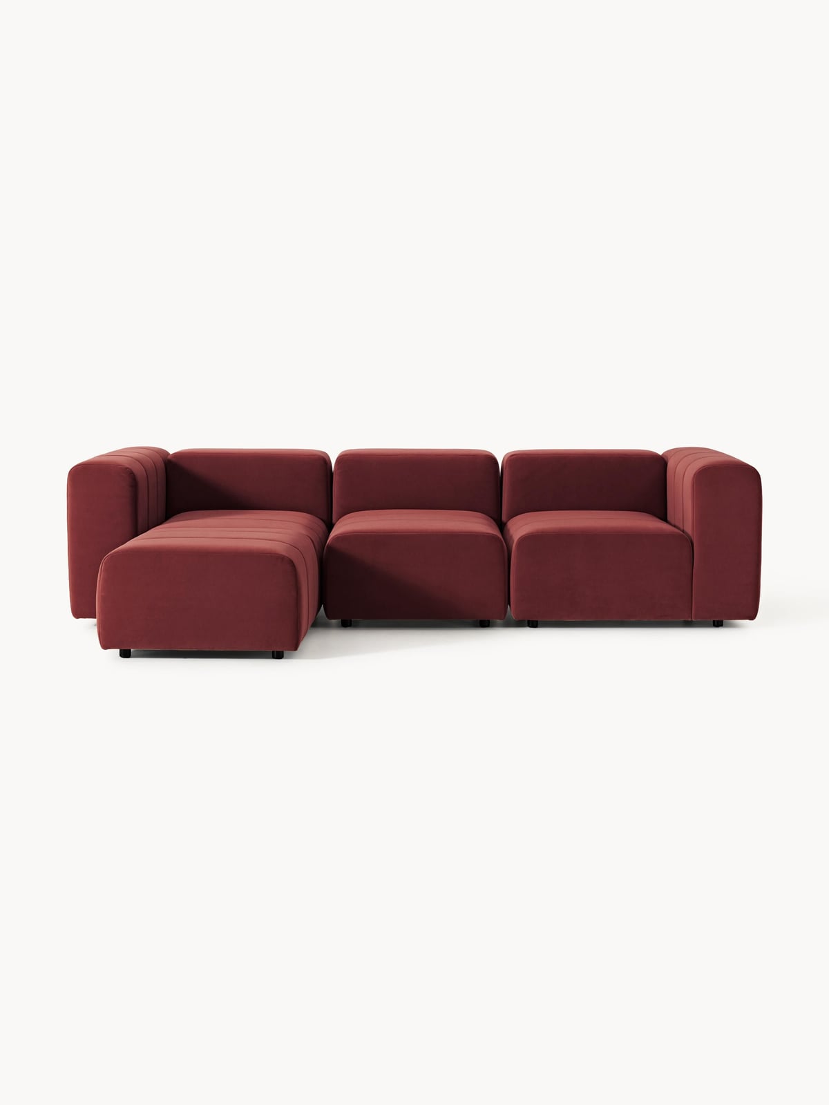 Pateley Modular Velvet Sofa (4-seater) with Ottoman (left/right)