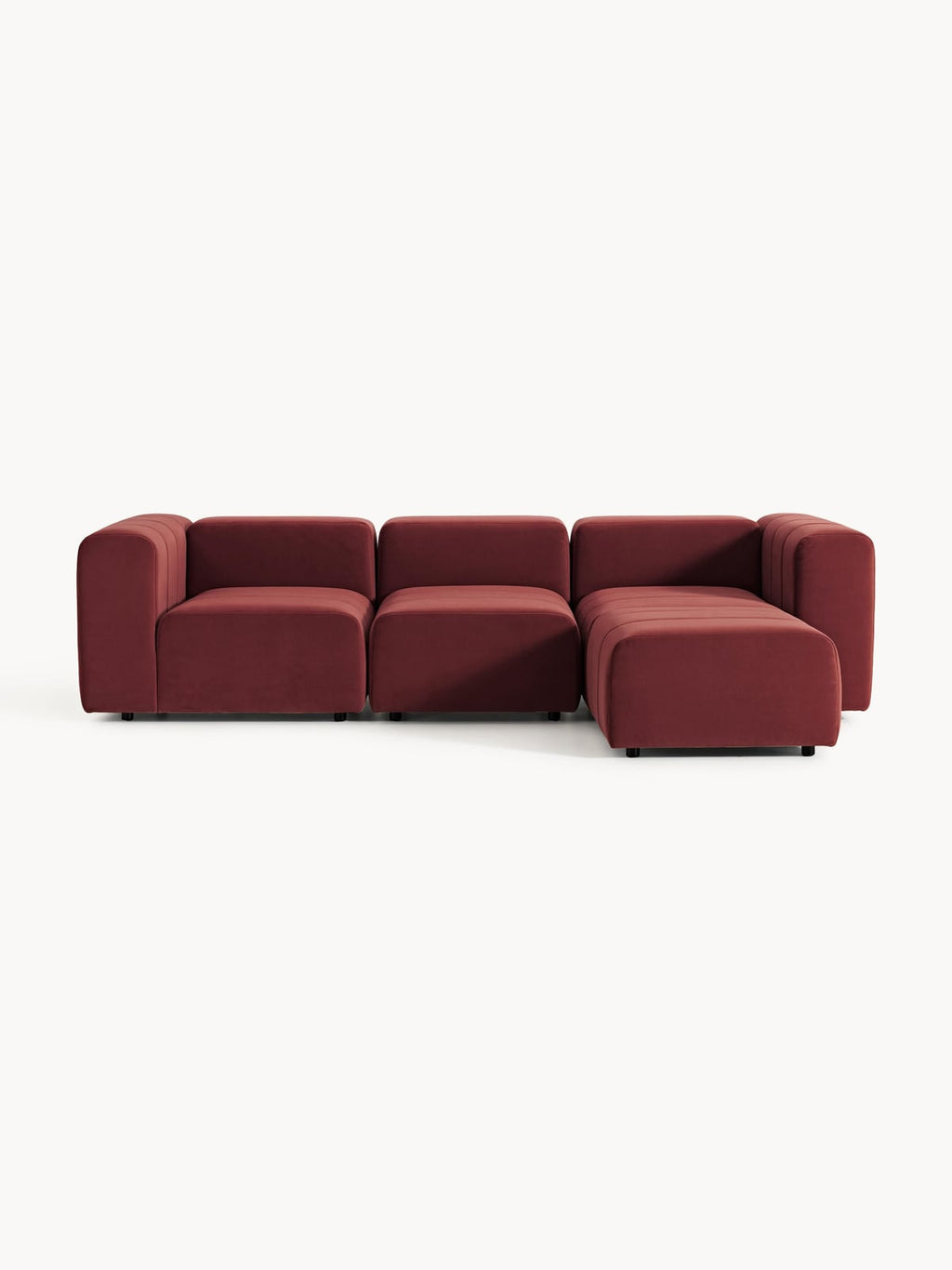 Pateley Modular Velvet Sofa (4-seater) with Ottoman (left/right)