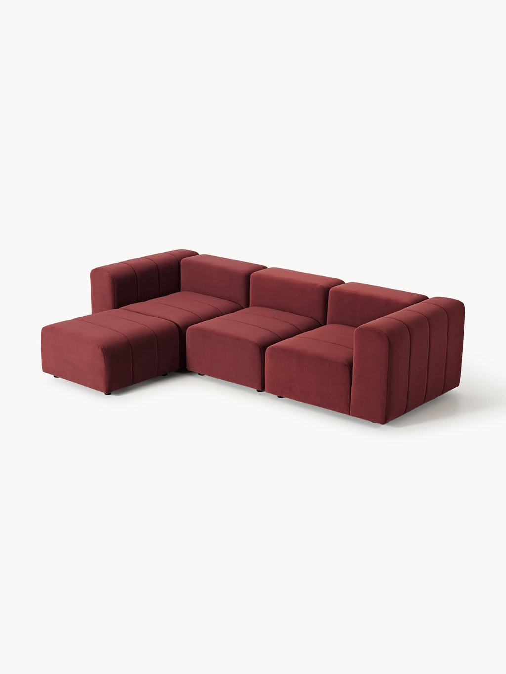 Pateley Modular Velvet Sofa (4-seater) with Ottoman (left/right)