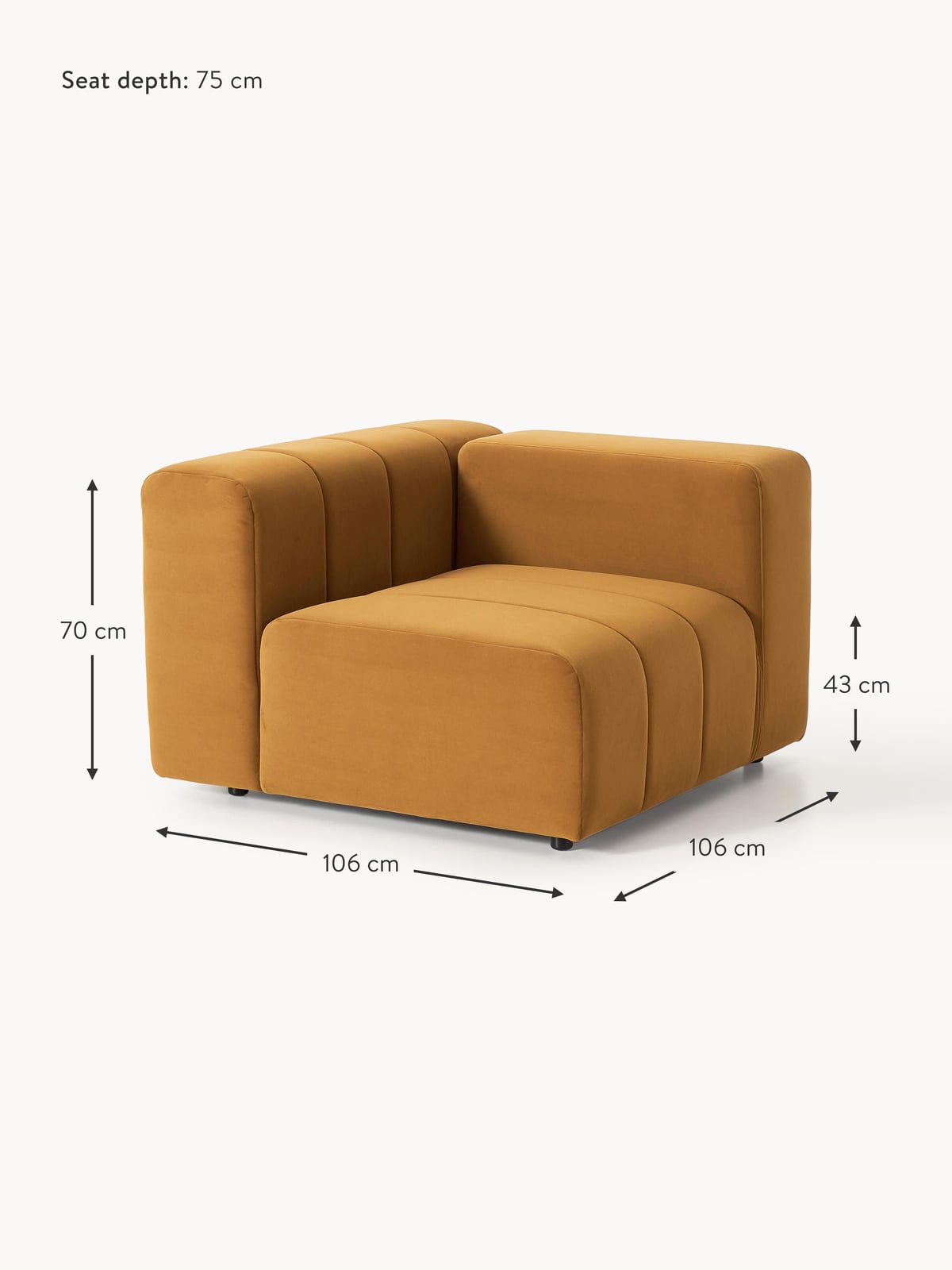 Pateley Velvet Corner Module
