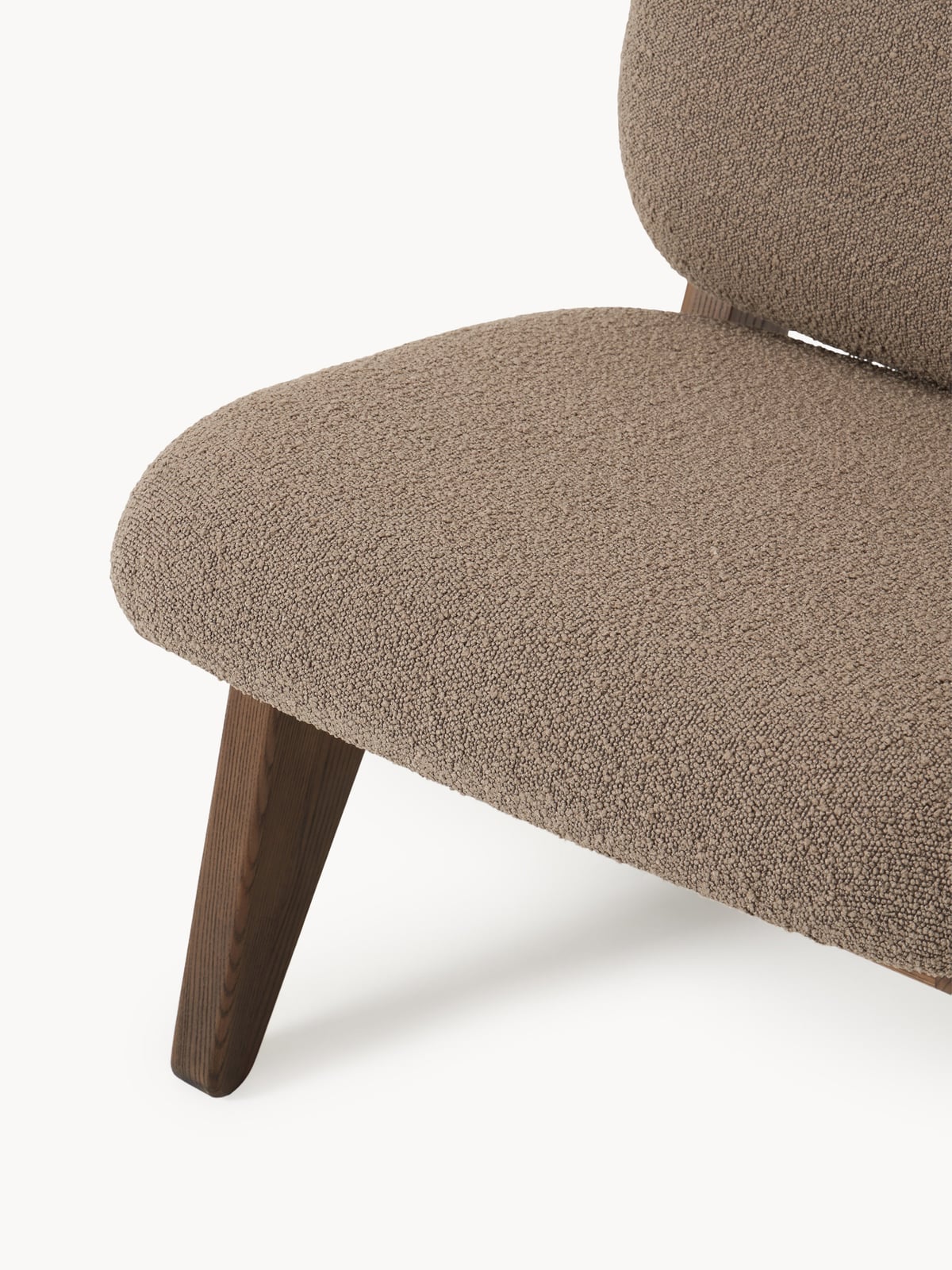 Pendle Ash Wood Lounge Chair with Bouclé Upholstery