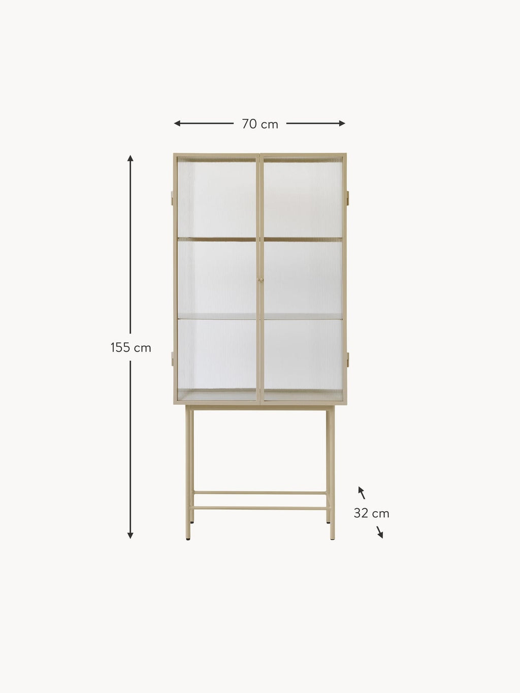 Pendle Display Cabinet with Glass Doors