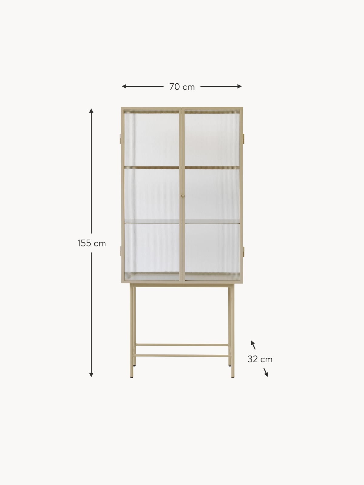 Pendle Display Cabinet with Glass Doors